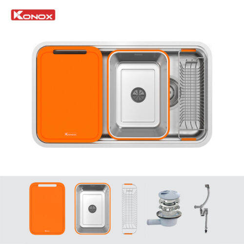 Chậu rửa chén Konox R50 Tari 8047SU 1 hố chống xước